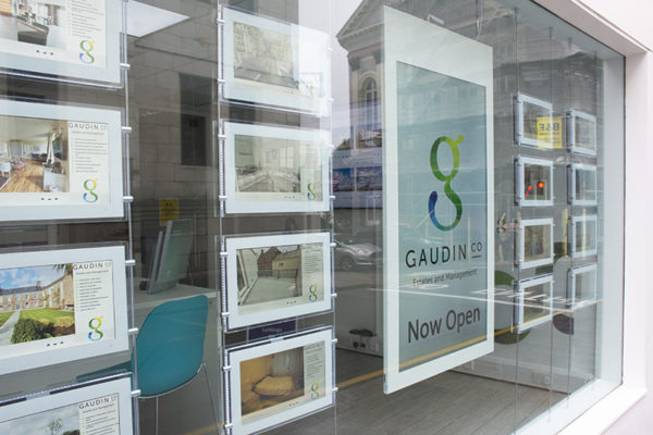 Hanging Double Sided Display Gaudin Estate Agents Jersey (1)