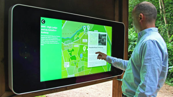 Outdoor Wall Mounted Pcap Touch Screens High Lodge Heritage Trail